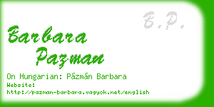 barbara pazman business card